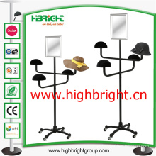 Metal Hat Display Stand with Cosmetic Mirror